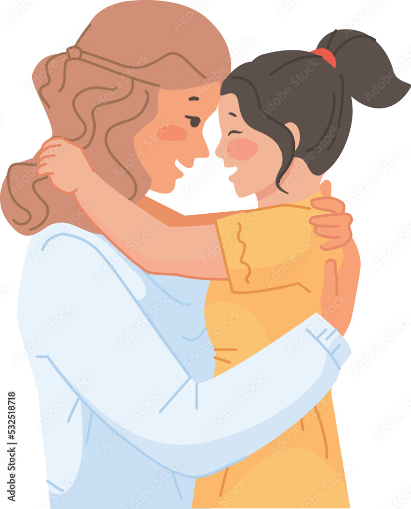 Mom and daughter happy together. Lovely relationship hugging Mom and daughter happy together. Lovely relationship hugging