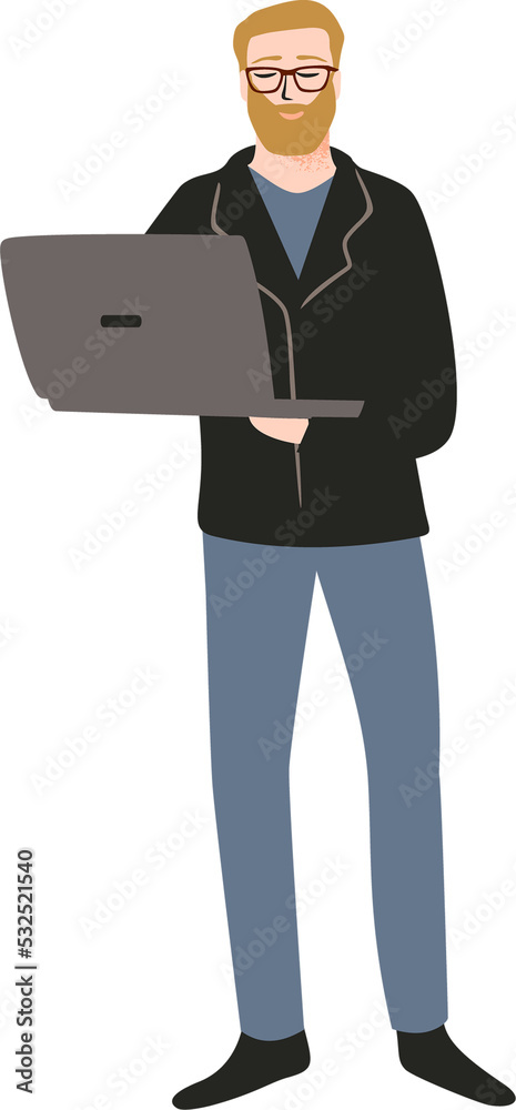 Office worker. Man with laptop. Illustration. Office worker. Man with laptop. Illustration.
