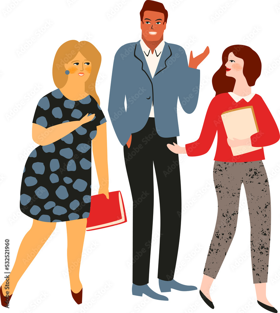 Office workers. Teamwork. Illustration Office workers. Teamwork. Illustration