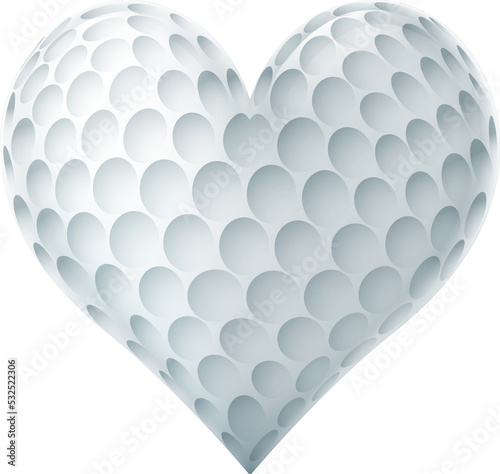 Golf Ball In A Heart Shape