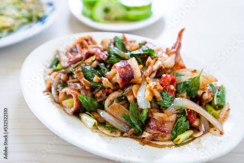 Fried squid dish seafood in Taiwan