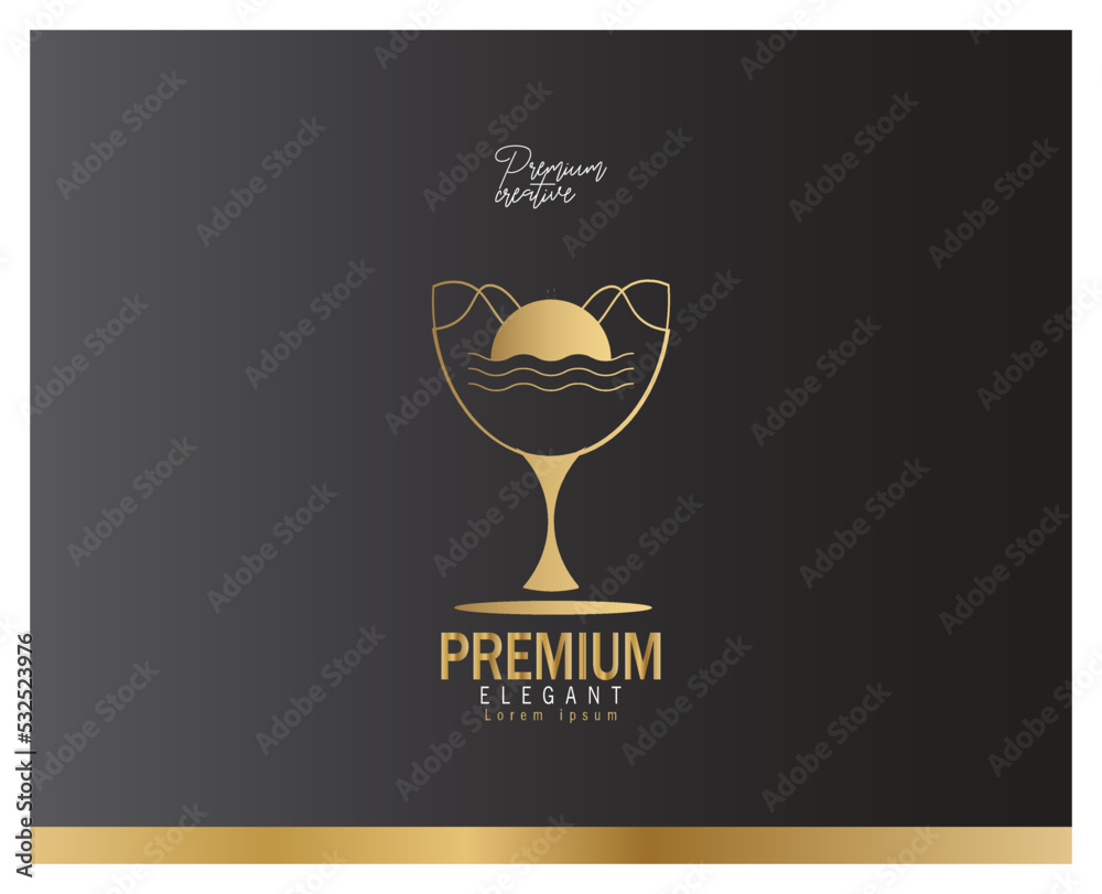 wine glass and logo design template, simple luxury and elegant design wine glass and logo design template, simple luxury and elegant design