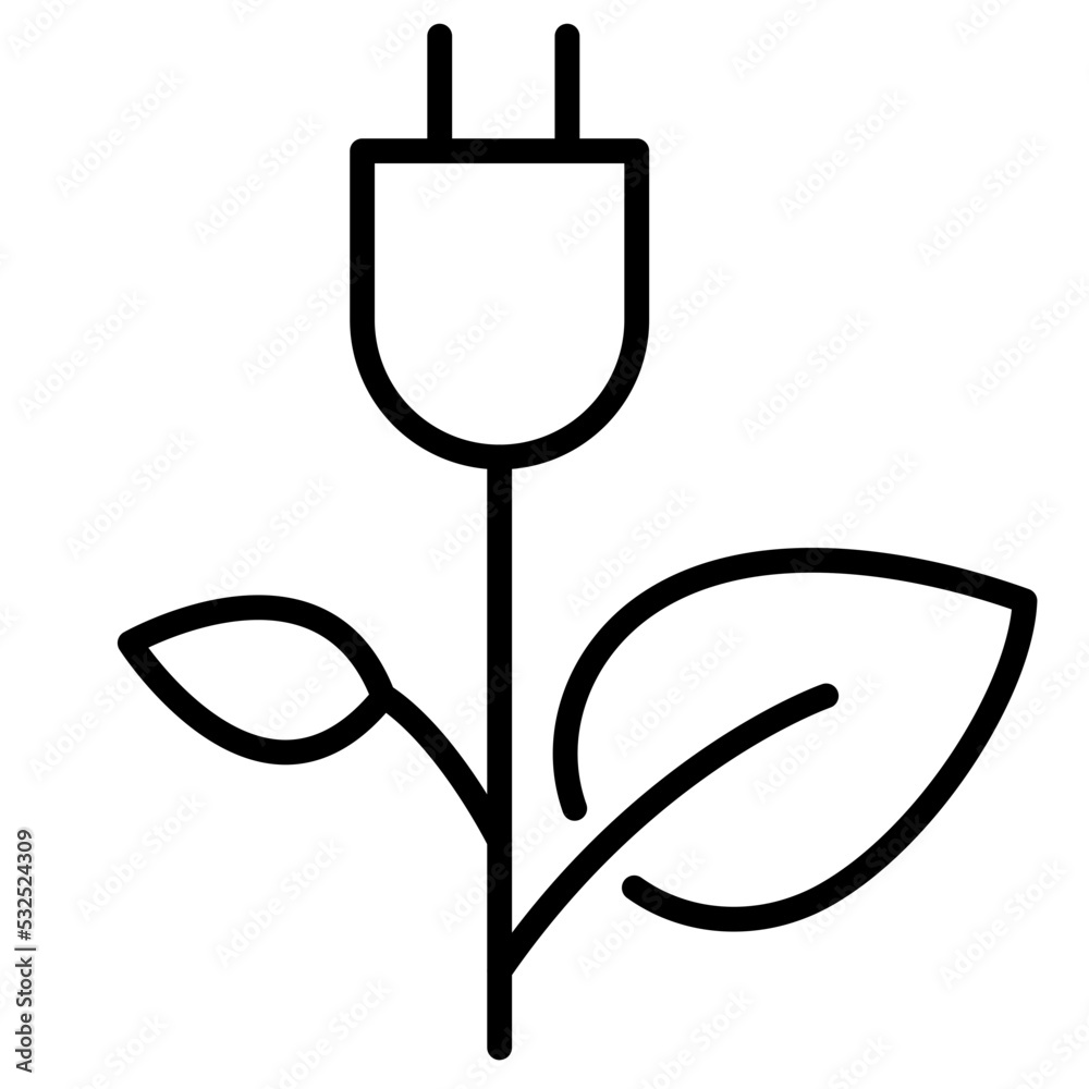 Eco energy Green power Eco electricity Icon Eco energy Green power Eco electricity Icon