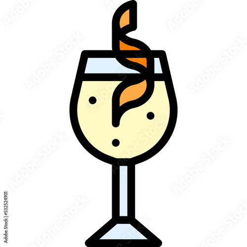 Spritzer Cocktail icon, Alcoholic mixed drink vector