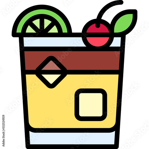 Mai Tai Cocktail icon, Alcoholic mixed drink vector