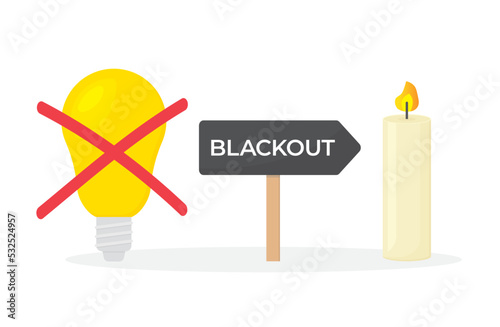 blackout concept, energy crisis, threat of a power cut- vector illustration