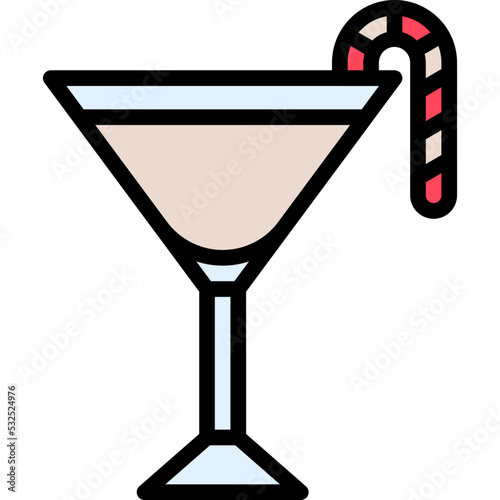 Peppermint martini Cocktail icon, Alcoholic mixed drink vector