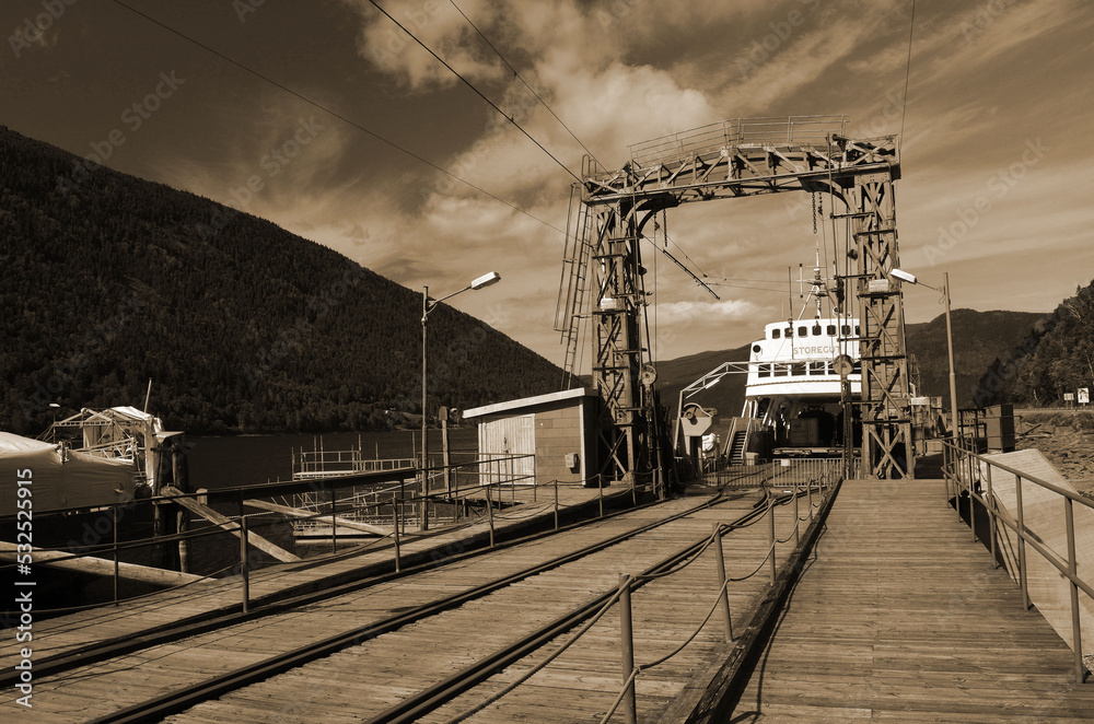 Mael vintage historical railway station . railway ferry service on Lake Tinn connected Rjukan and Tinnoset at Rjukan-Notodden UNESCO Industrial Heritage Site. Rjukan,Norway