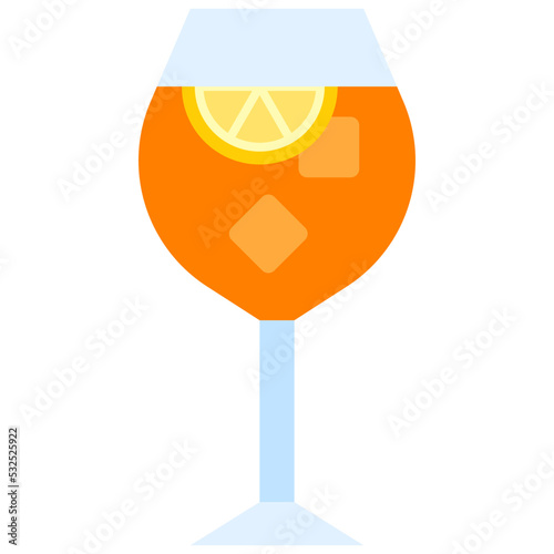 Spritz cocktail icon, Alcoholic mixed drink vector