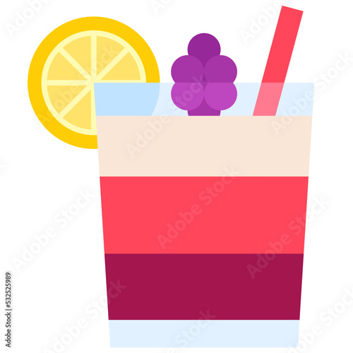 Cocktail icon, Alcoholic mixed drink vector