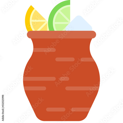 Cantaritos Cocktail icon, Alcoholic mixed drink vector