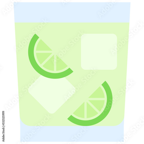 Caipiroska Cocktail icon, Alcoholic mixed drink vector
