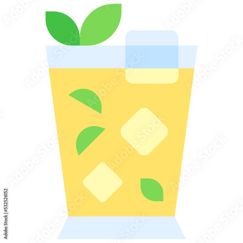 Mint Julep Cocktail icon, Alcoholic mixed drink vector