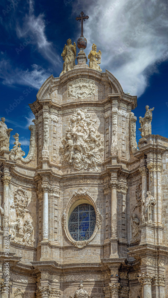 Facade of Valencia Cathedral, St Mary's Cathedral, Valencia, Spain