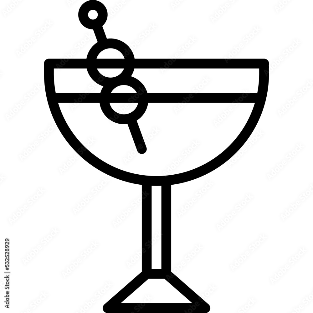 Obraz premium Last Word Cocktail icon, Alcoholic mixed drink vector