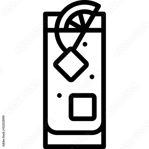 Highball Cocktail icon, Alcoholic mixed drink vector