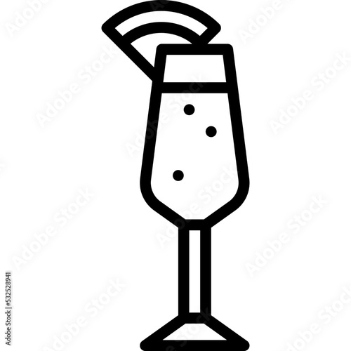 Mimosa Cocktail icon, Alcoholic mixed drink vector