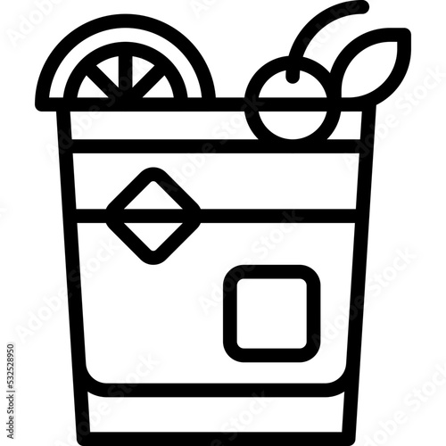 Mai Tai Cocktail icon, Alcoholic mixed drink vector