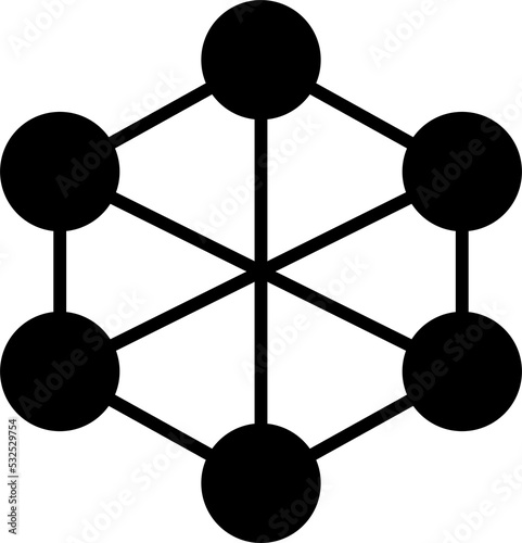 Isolated icon of a circular network.. Concept of networking, community and collaboration.