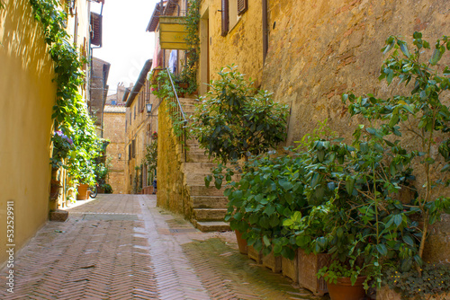 lovely tuscan street, Pienza, Italy #532529911