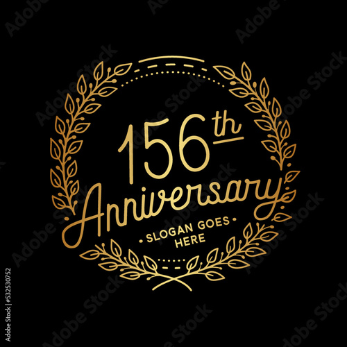 156 years anniversary celebrations design template. 156th logo. Vector and illustrations. 