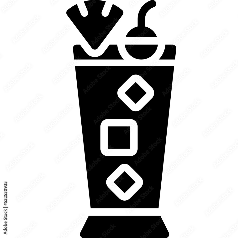 Mermaid Cocktail icon, Alcoholic mixed drink vector Mermaid Cocktail icon, Alcoholic mixed drink vector
