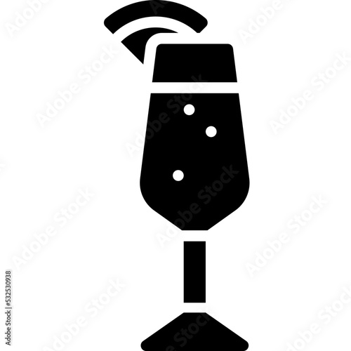 Mimosa Cocktail icon, Alcoholic mixed drink vector