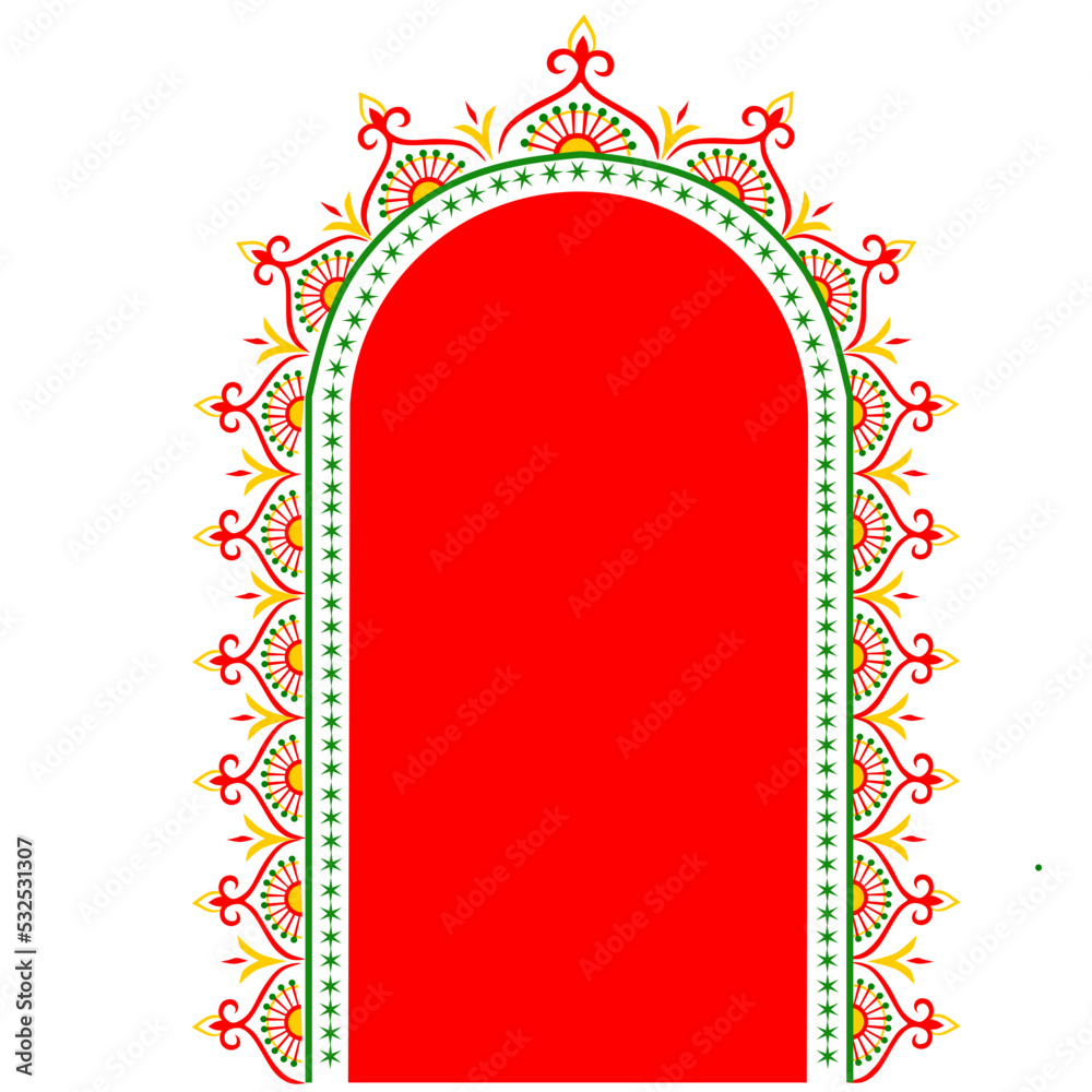 Durga puja bengali hindu festival border vector free images Stock