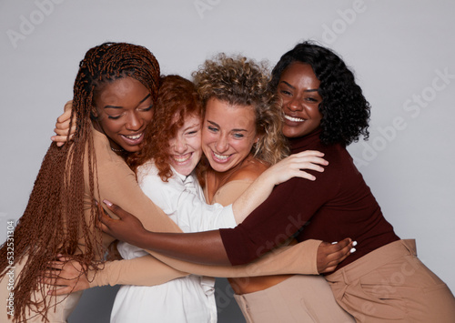 Portrait Of Large Group Of Multiethnic Women Friends


