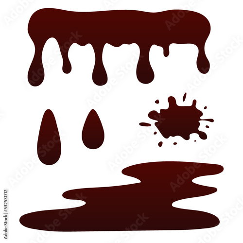 Vector flowing blood set