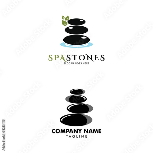 Set of Spa Stones Icon Vector Logo Template Illustration Design