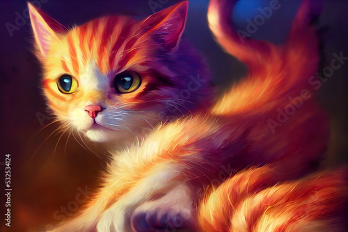 Fantasy cat painting