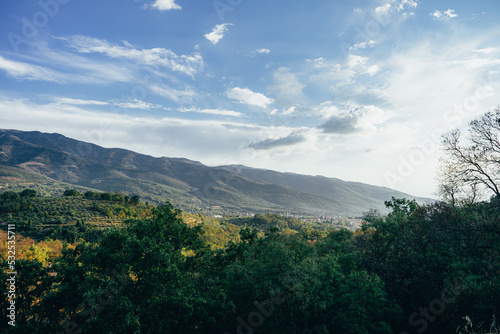 Mountains during the sunset