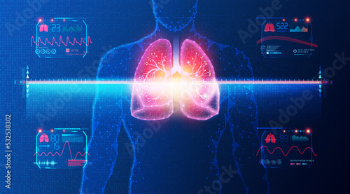 Pulmonary Function Testing - PFT - Medical and Technological Advances in Pulmonology - Conceptual Illustration photo