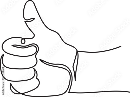thump up hand gesture minimal outline art
