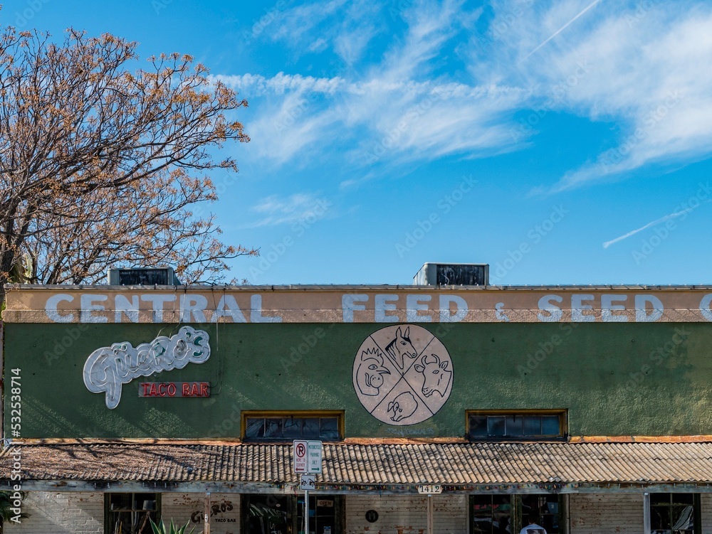 Symbols of early Austin, Texas culture Gueros Taco Bar, South Congress