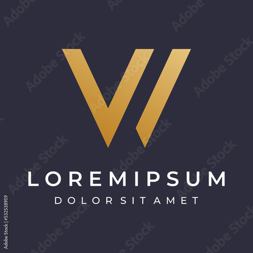 Abstract logo design elements of the initial letter W monogram or geometry that are luxurious and elegant.Logos for ,business cards, companies and businesses.