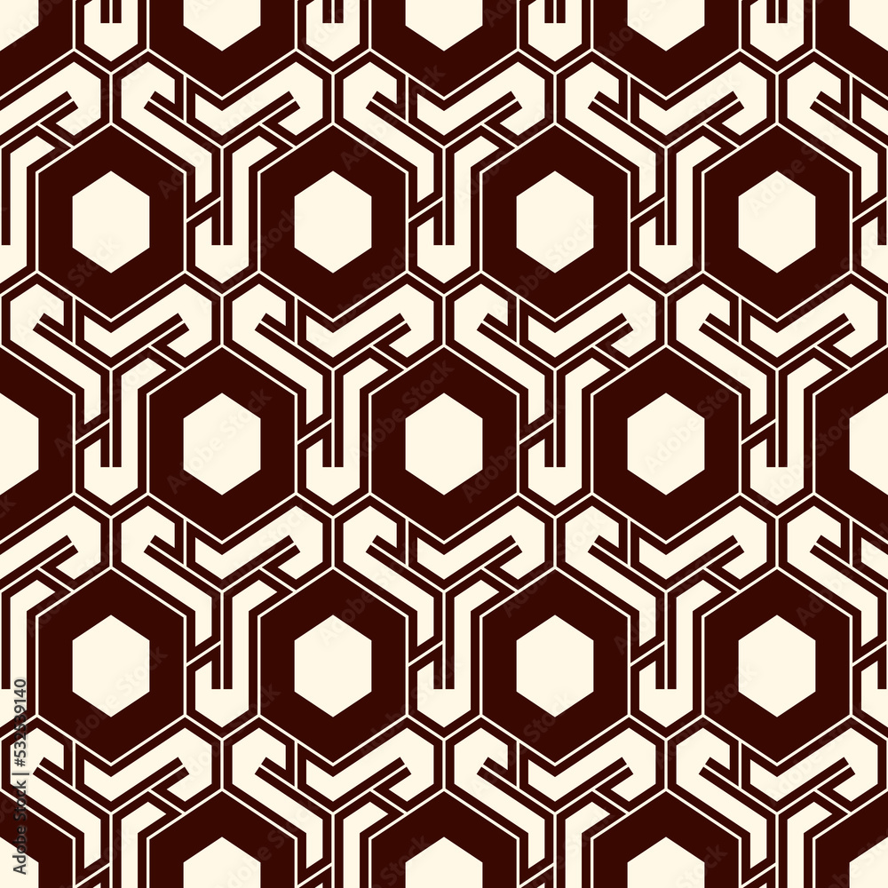 Honeycomb seamless pattern. Hexagon mosaic tiles ornament. Ethnic surface print. Repeated geometric figures background. Ornamental wallpaper. Modern geo design digital paper. Honeycomb seamless pattern. Hexagon mosaic tiles ornament. Ethnic surface print. Repeated geometric figures background. Ornamental wallpaper. Modern geo design digital paper.