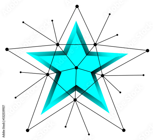 звезда в сетке 1, star, grid, 3d 