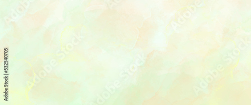 Light green and yellow vector watercolor abstract background. Spring hand drawn art vector texture for cover, cards, flyer, poster, wallpaper. Pastel color brush strokes. Empty blank.