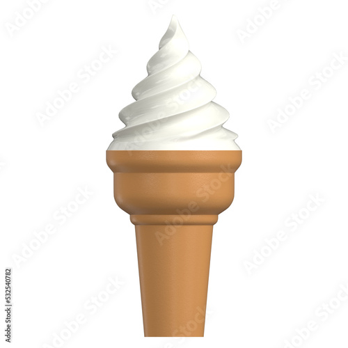 3d rendering illustration of a stylized ice cream cone