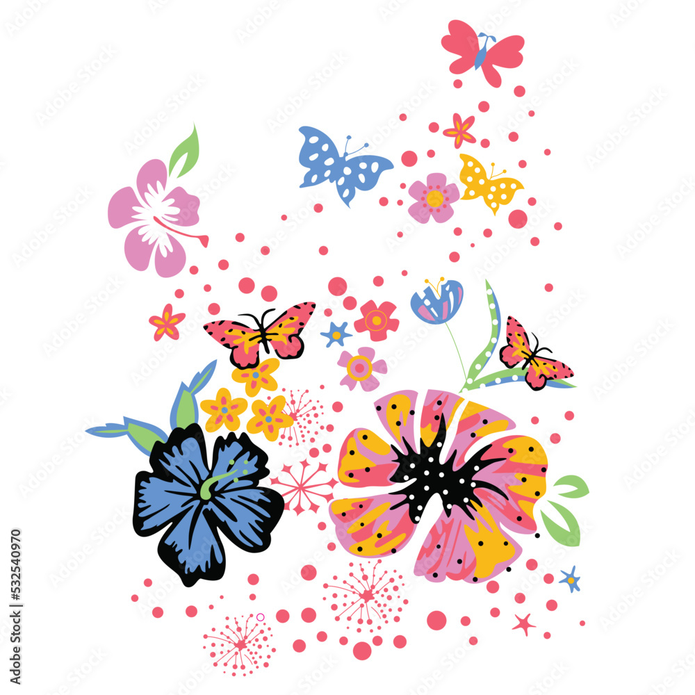 Flower motif design, floral vector design 