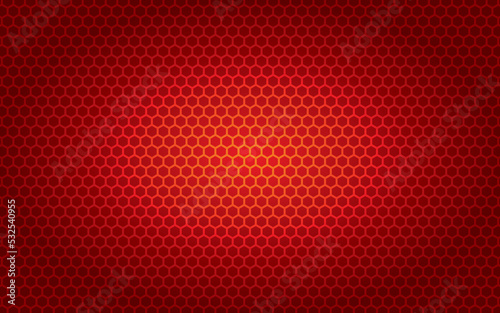 Honeycomb heksagonal pattern with red background