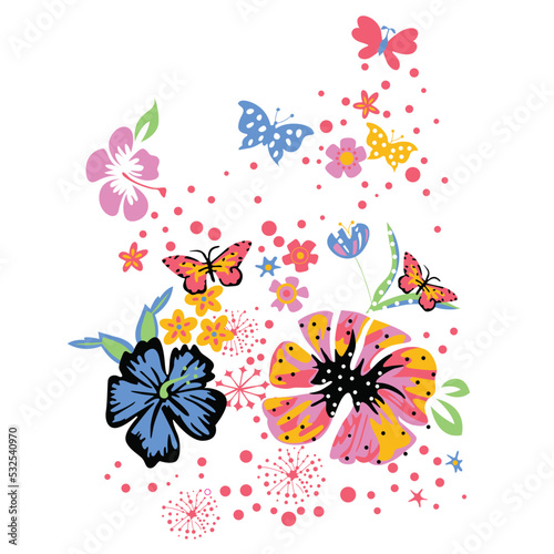 Flower motif design  floral vector design 