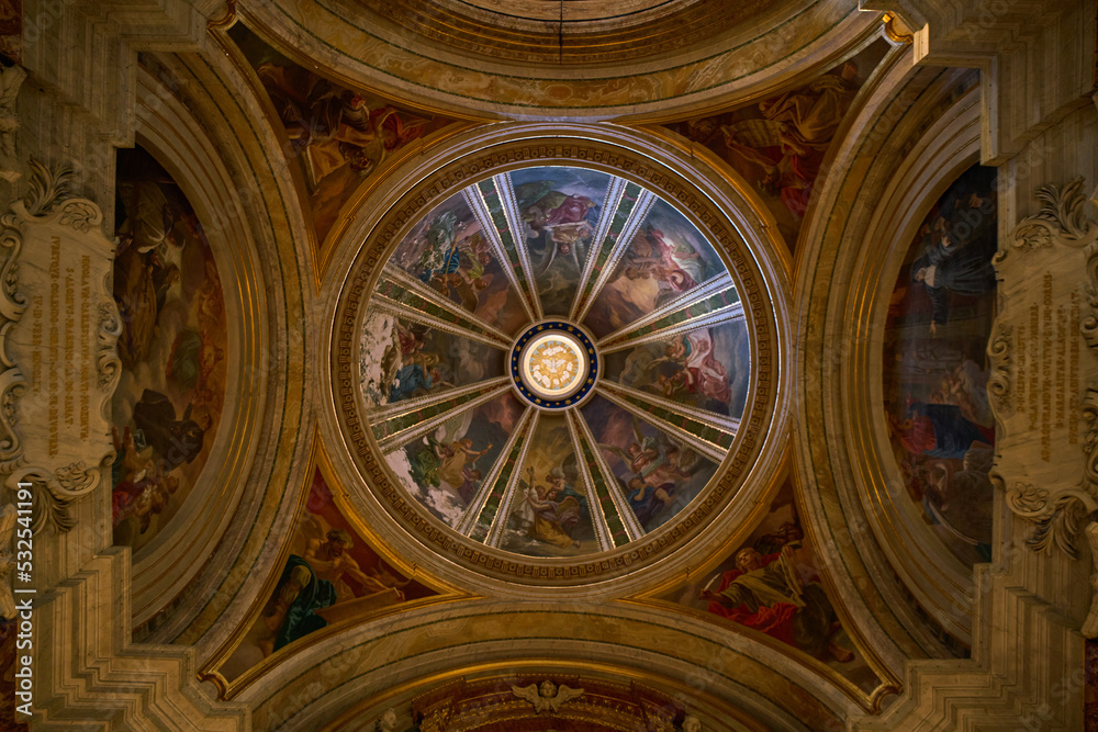 The ceiling of the Ludovisi chapel in S. Ignazio di Loyola church, Rome