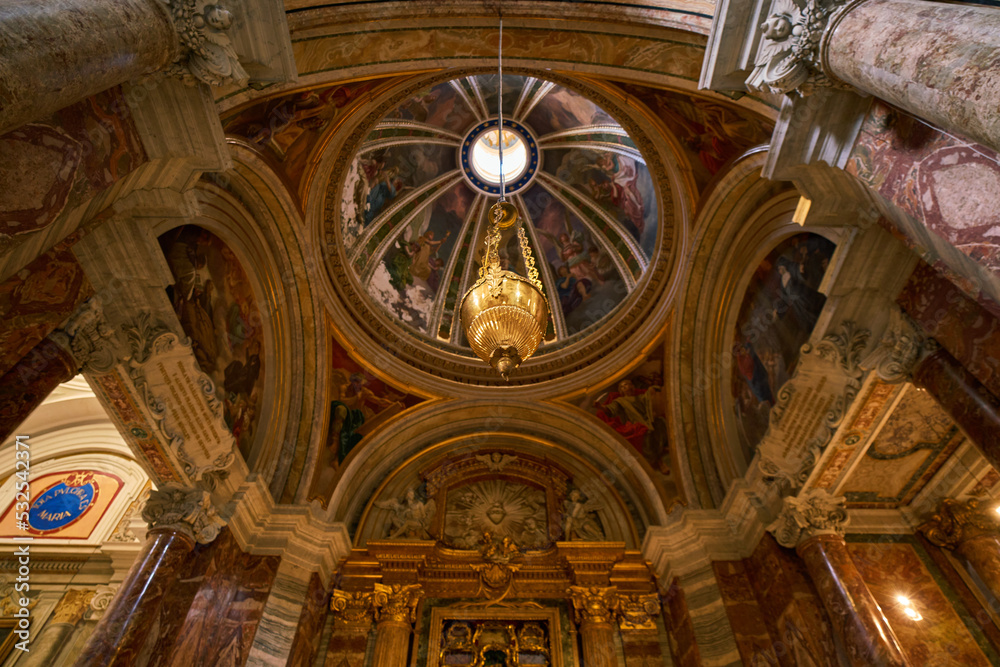 The ceiling of the Ludovisi chapel in S. Ignazio di Loyola church, Rome