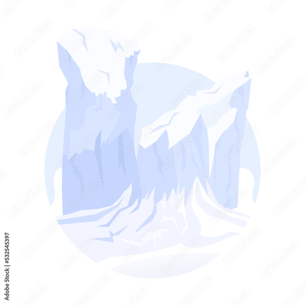 A flat illustration of glacier