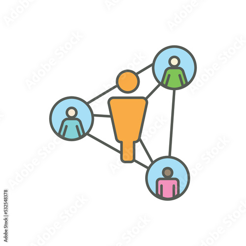 Icon Depicting Infected People Using Contact Tracing to Contain the Spread of the CoronaVirus. Contact Tracing Covid-19 concept.