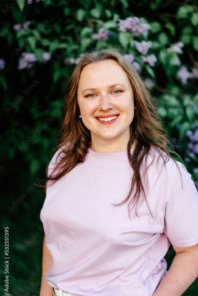 Positive smiling plus size woman Positive smiling plus size woman