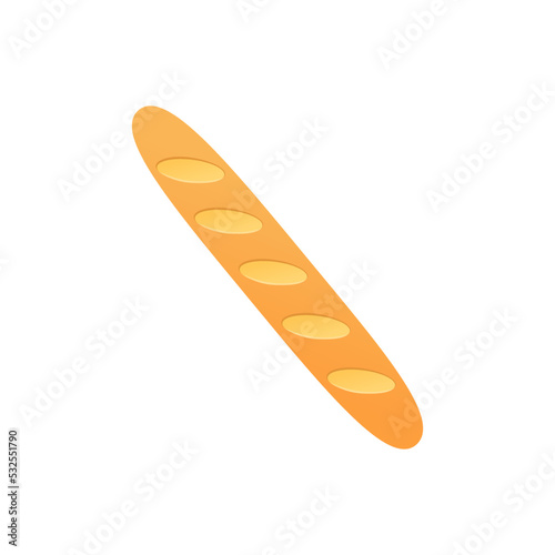 French baguette cartoon vector illustration